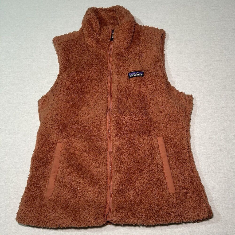 Patagonia Womens Los Gatos Sherpa Fleece Vest Rusty Brown Size S
